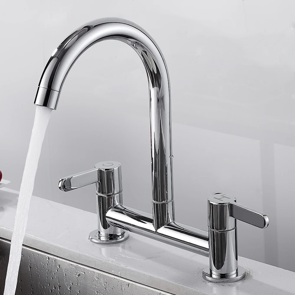 Commercial Kitchen Taps - Kitchen Faucet Modern Double Handles Sink