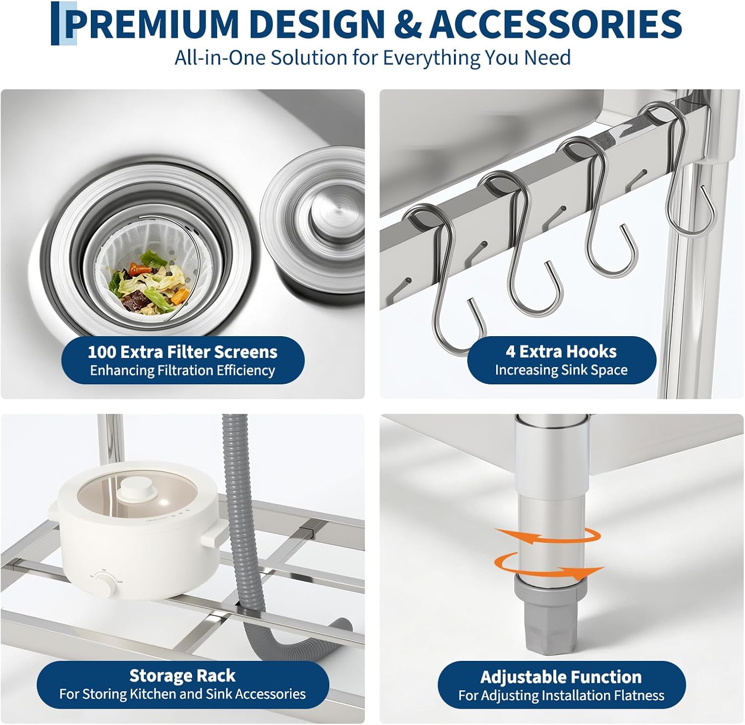 Stainless Steel Utility Sink W - Commercial Kitchen Taps ulasan dan harga