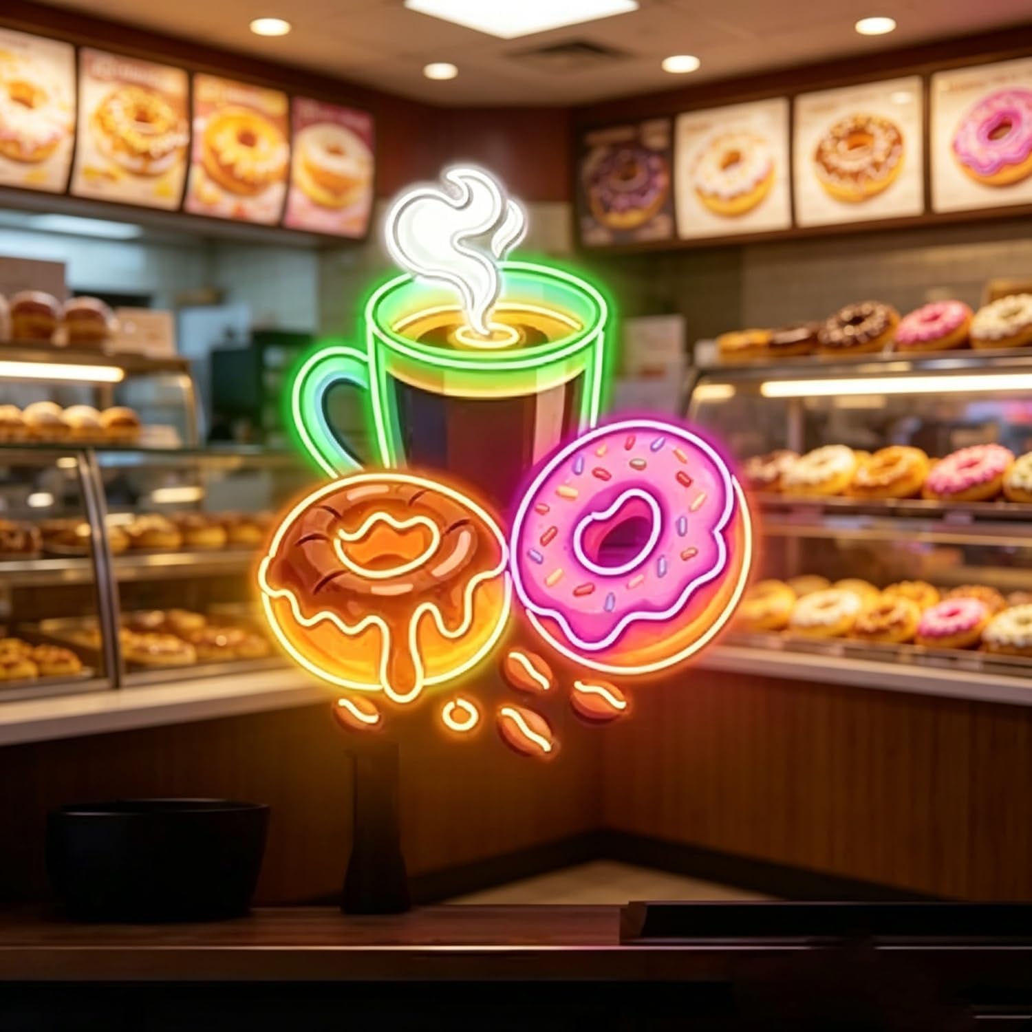 Donuts LED Neon Sign USB Power - Commercial Kitchen Store ulasan dan harga