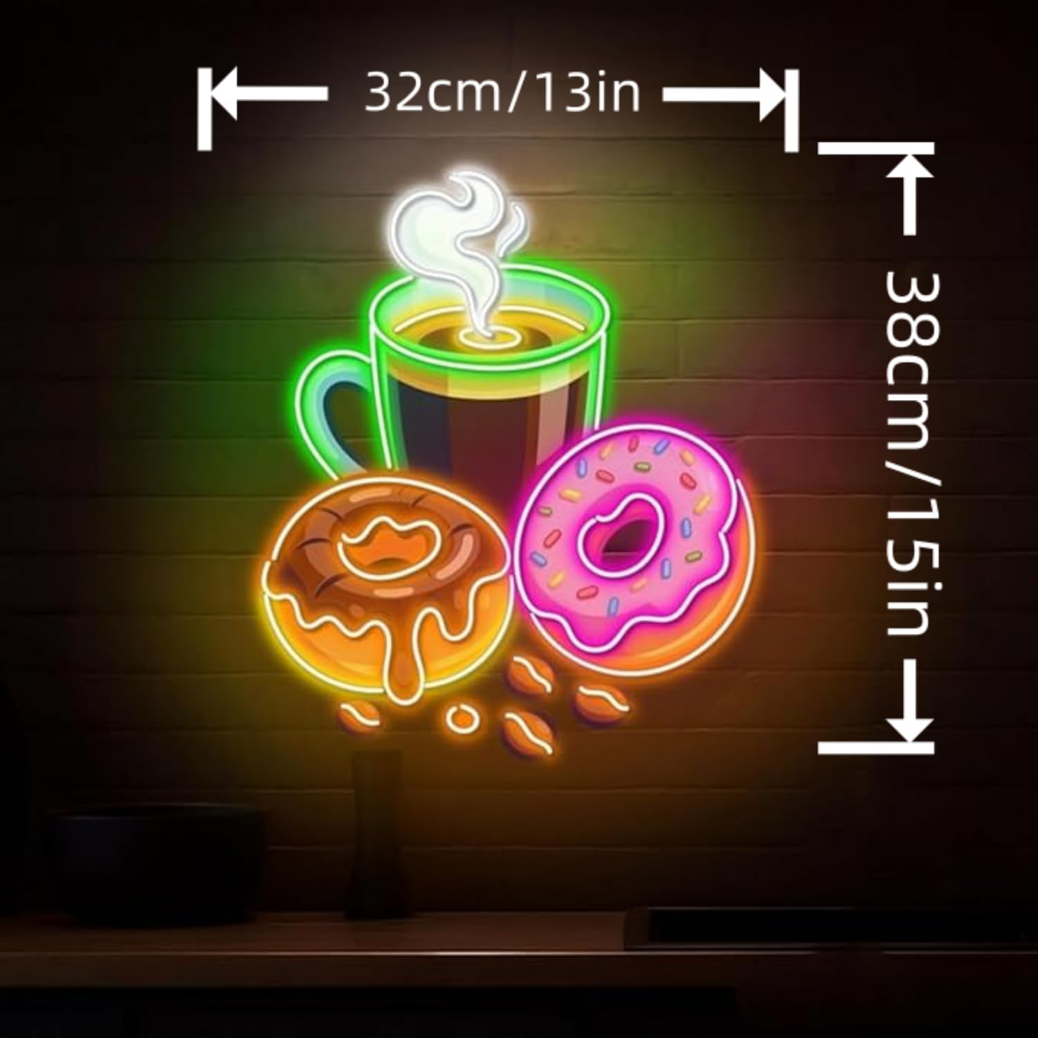 Donuts LED Neon Sign USB Power - Commercial Kitchen Store ulasan dan harga