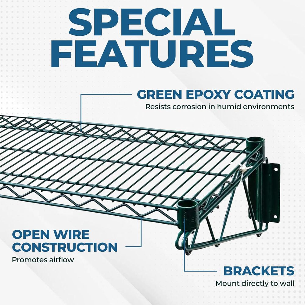 Premium Epoxy Green Wire Wall  - Wall Shelf Commercial Kitchen ulasan dan harga