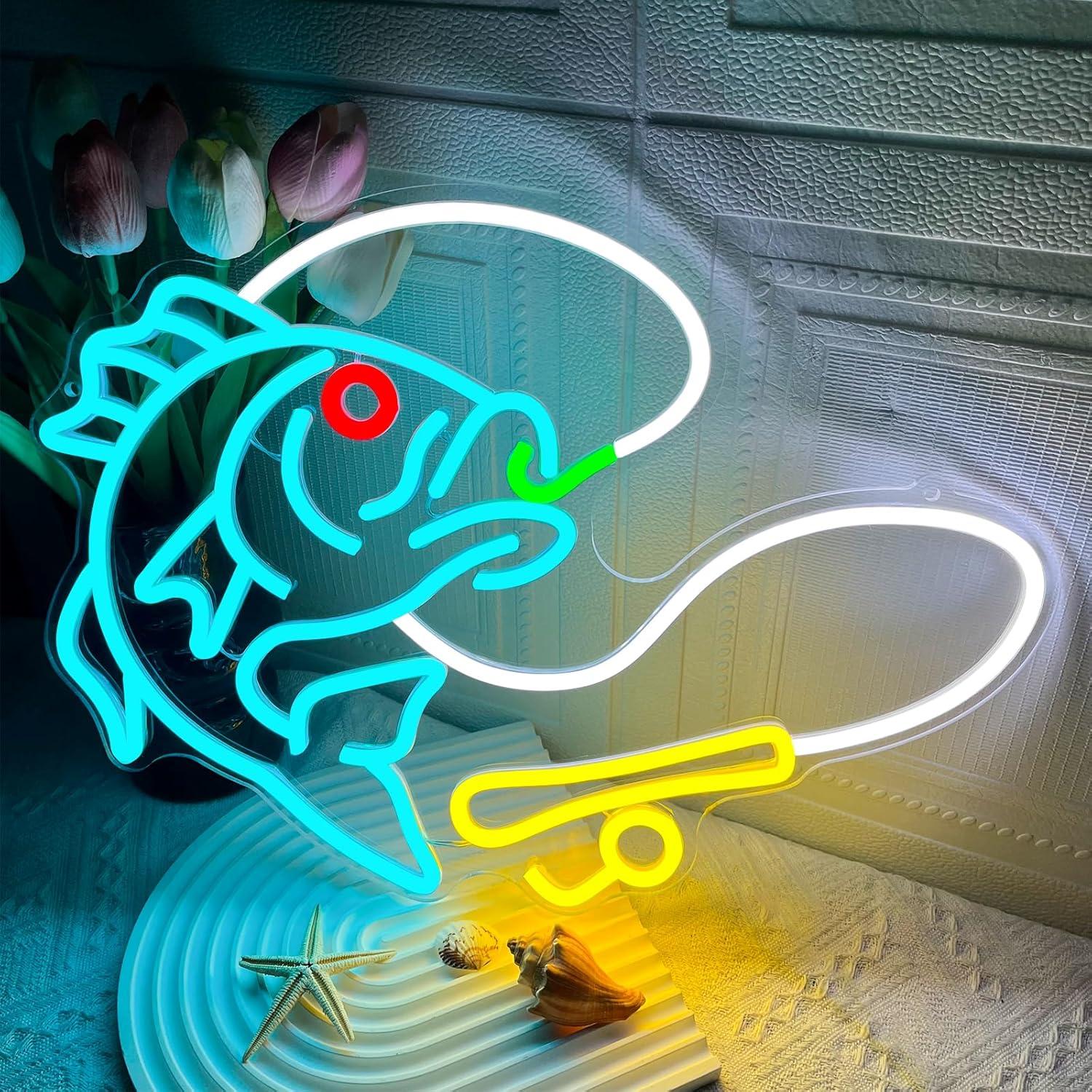 Fishing Neon Sign USB Dimmable - Commercial Kitchen Store ulasan dan harga