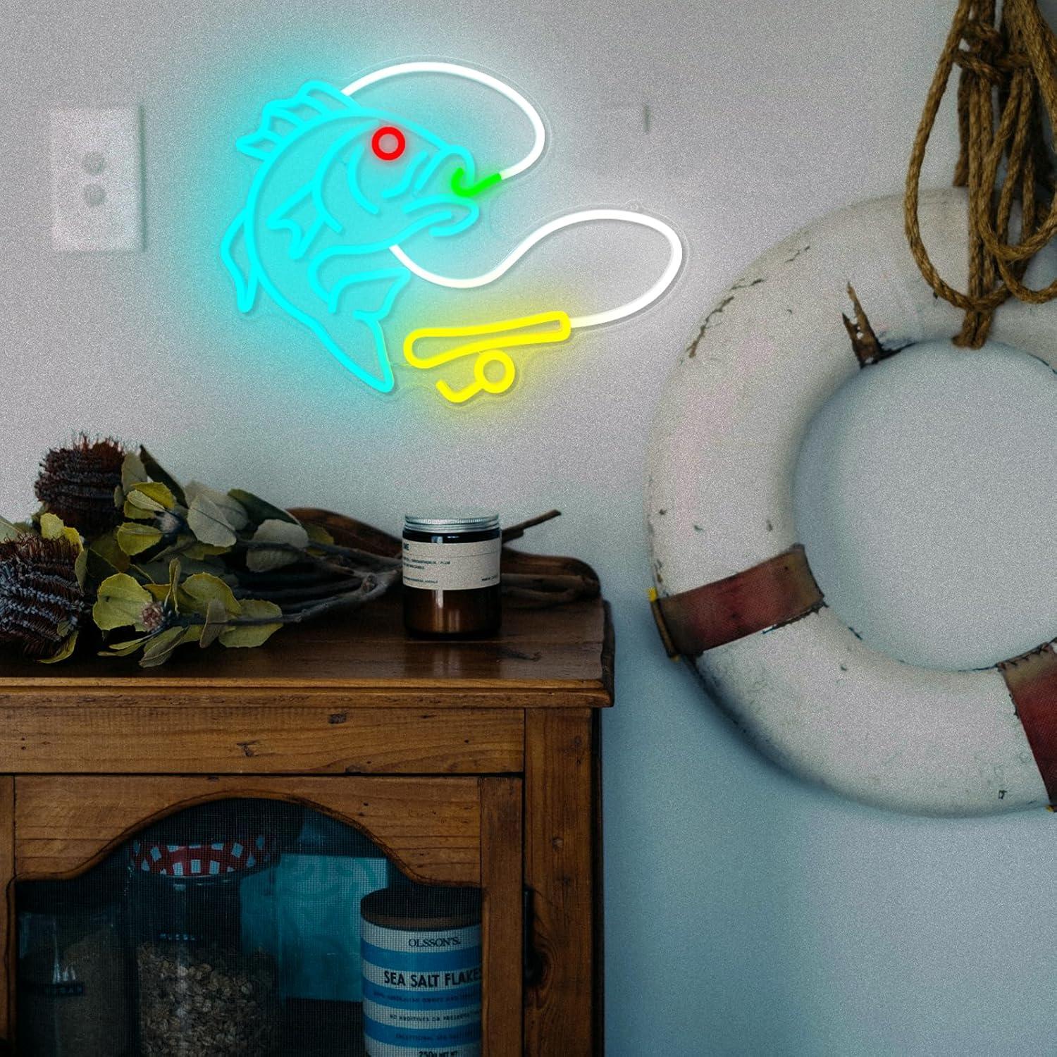 Fishing Neon Sign USB Dimmable - Commercial Kitchen Store ulasan dan harga