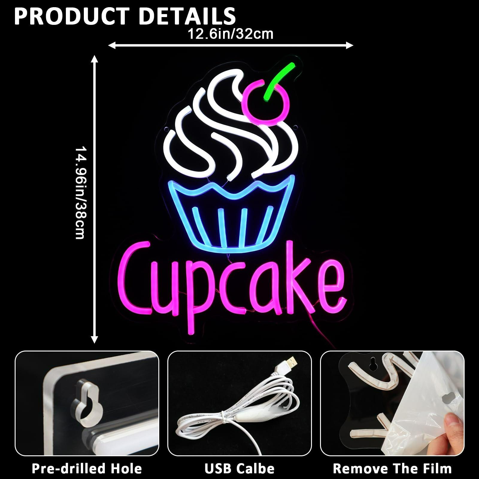 Cupcake Neon Sign for Wall Dec - Commercial Kitchen Store ulasan dan harga