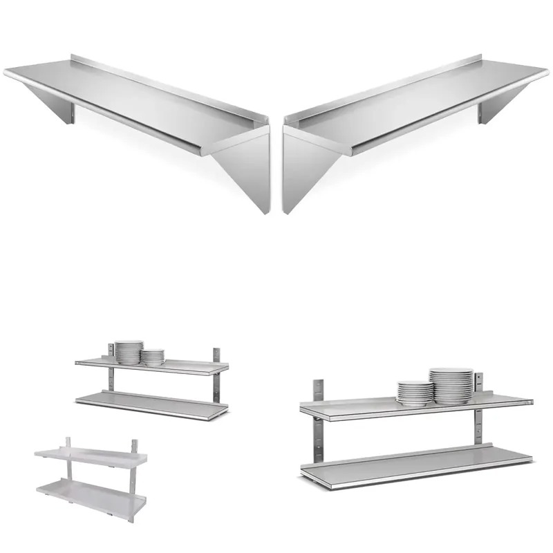 Custom 304 Stainless Steel Com - Wall Shelf Commercial Kitchen ulasan dan harga