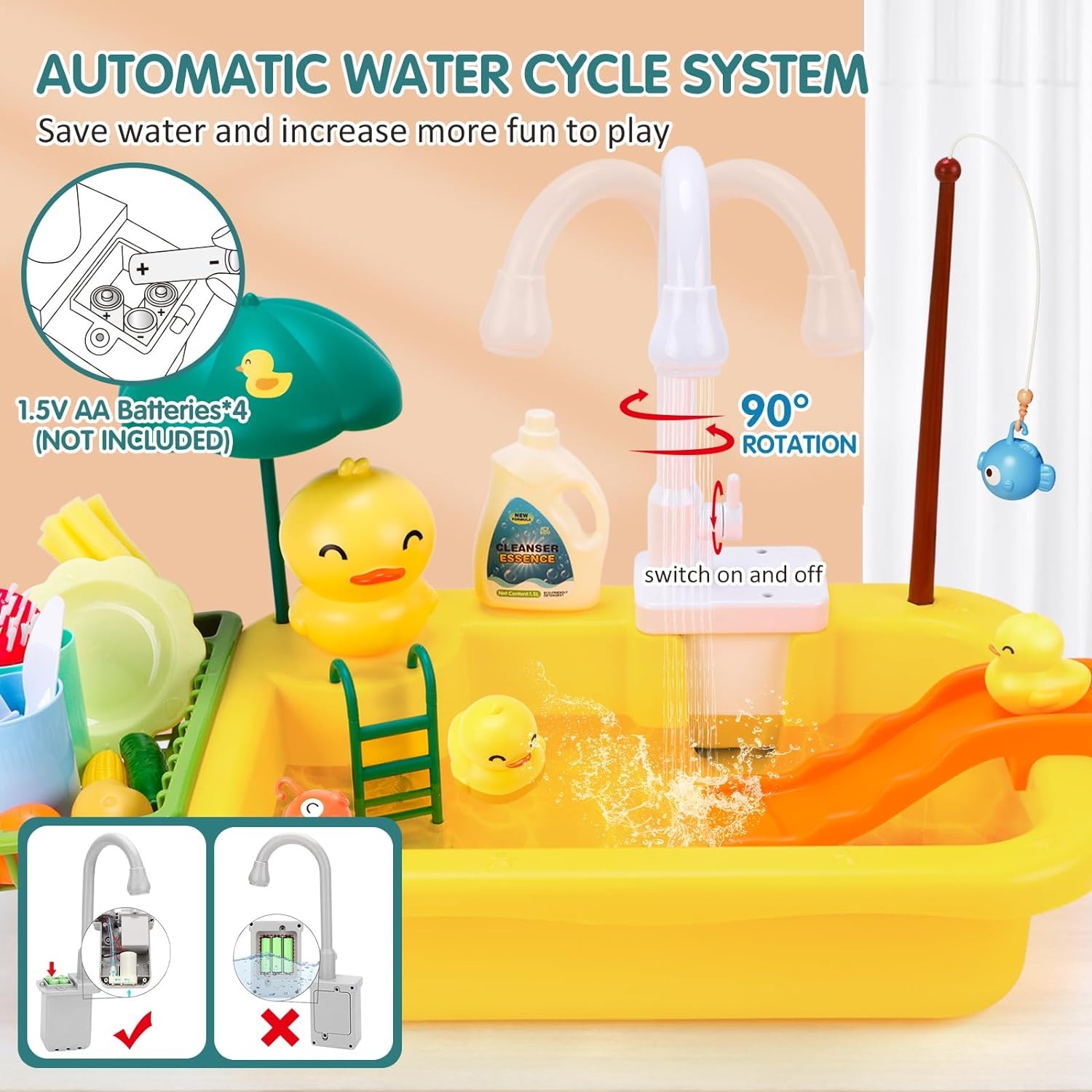 Play Sink with Running Water K - Commercial Kitchen Tap ulasan dan harga