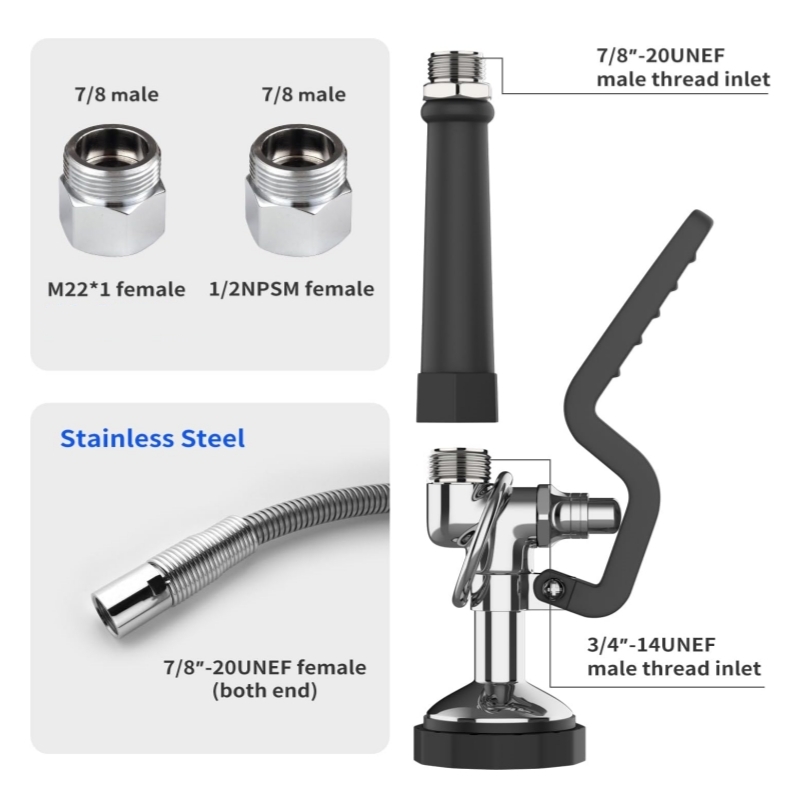 45” Stainless-Steel Hose with  - Commercial Kitchen Taps ulasan dan harga