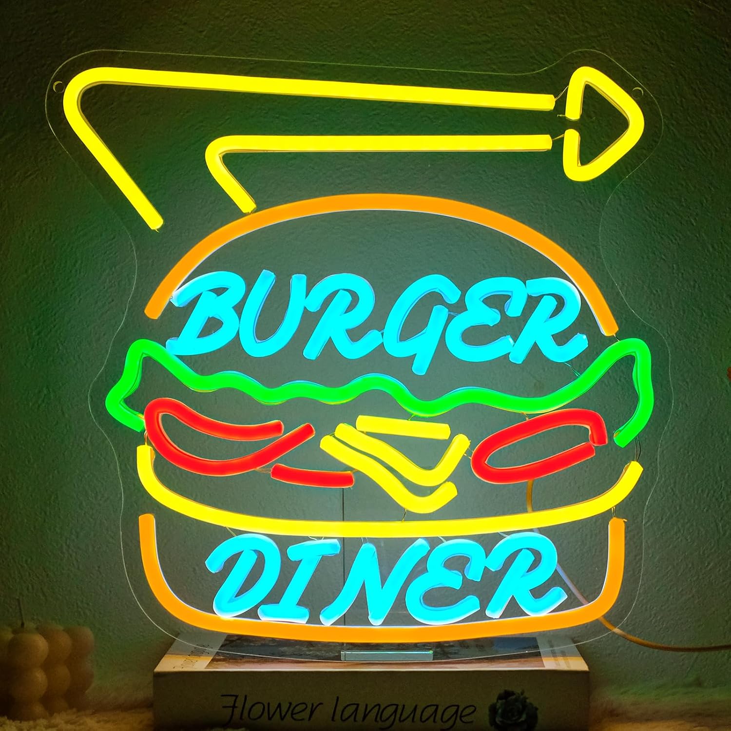 Burger Neon Sign Bussiness Art - Commercial Kitchen Store ulasan dan harga
