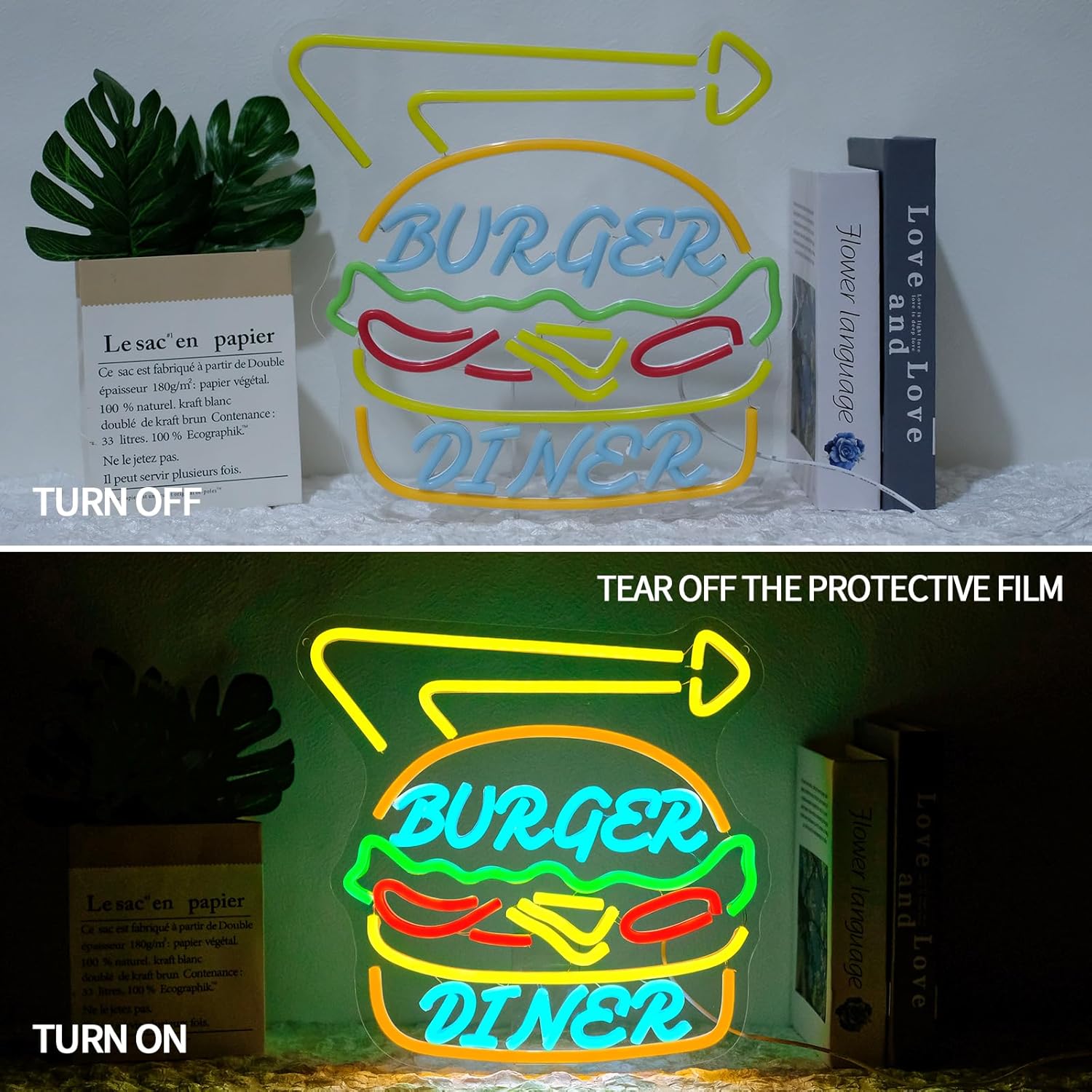 Burger Neon Sign Bussiness Art - Commercial Kitchen Store ulasan dan harga