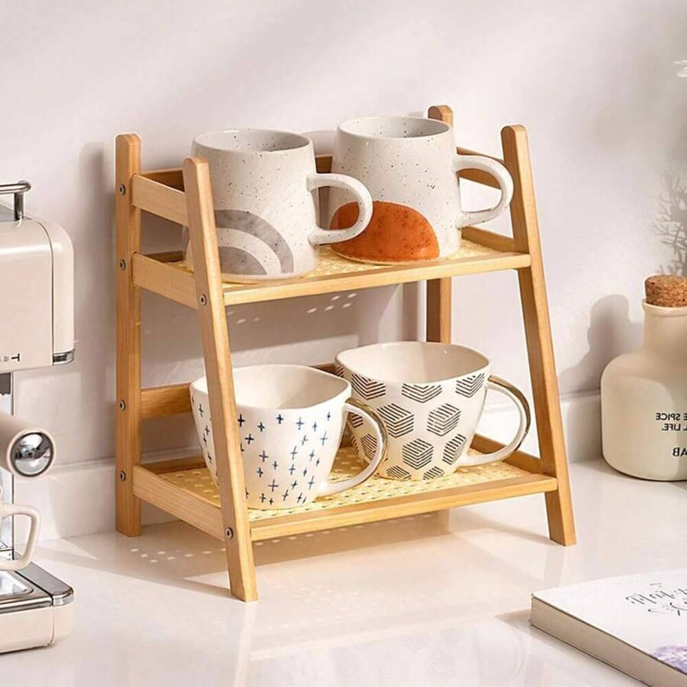 2-Tier Bamboo Countertop Stora - Commercial Kitchen Shelving ulasan dan harga