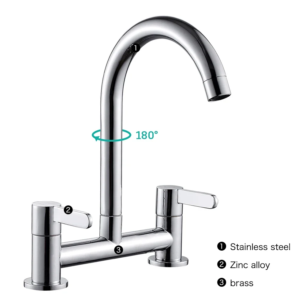 Kitchen Faucet Modern Double H - Commercial Kitchen Taps ulasan dan harga