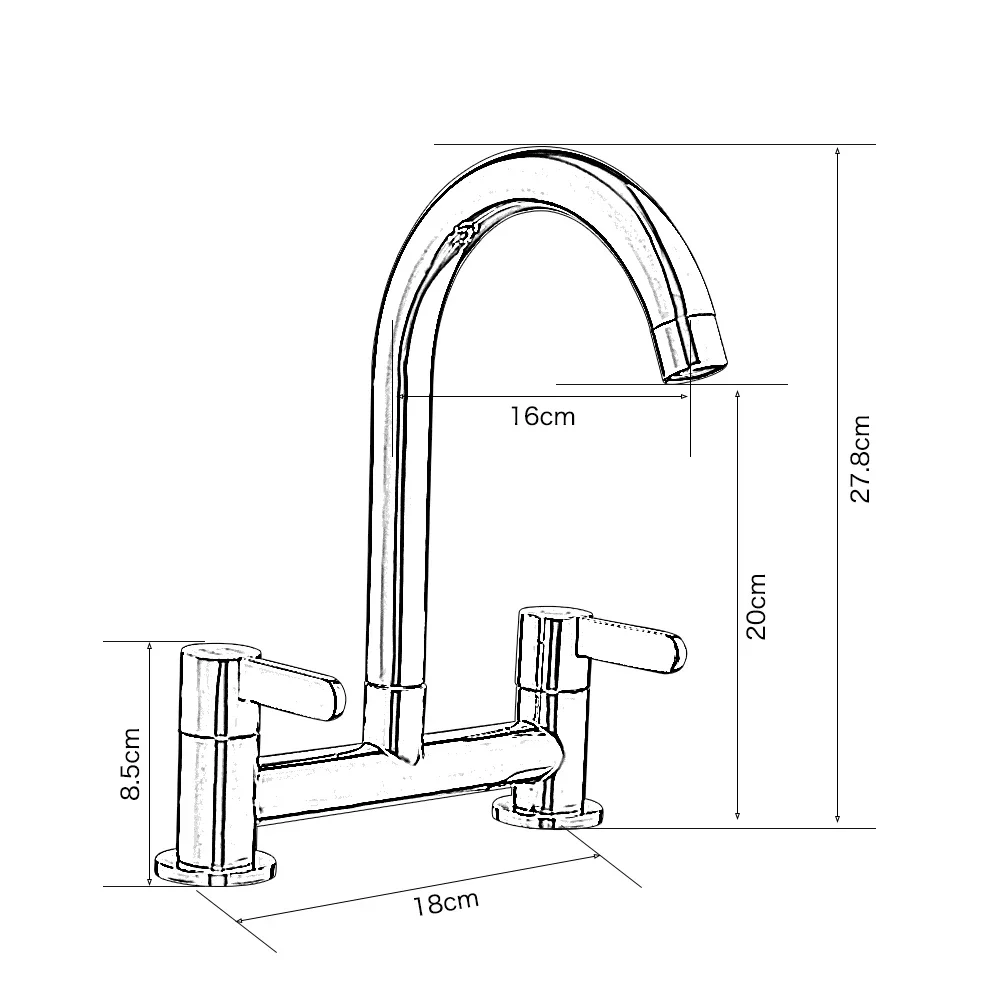Kitchen Faucet Modern Double H - Commercial Kitchen Taps ulasan dan harga