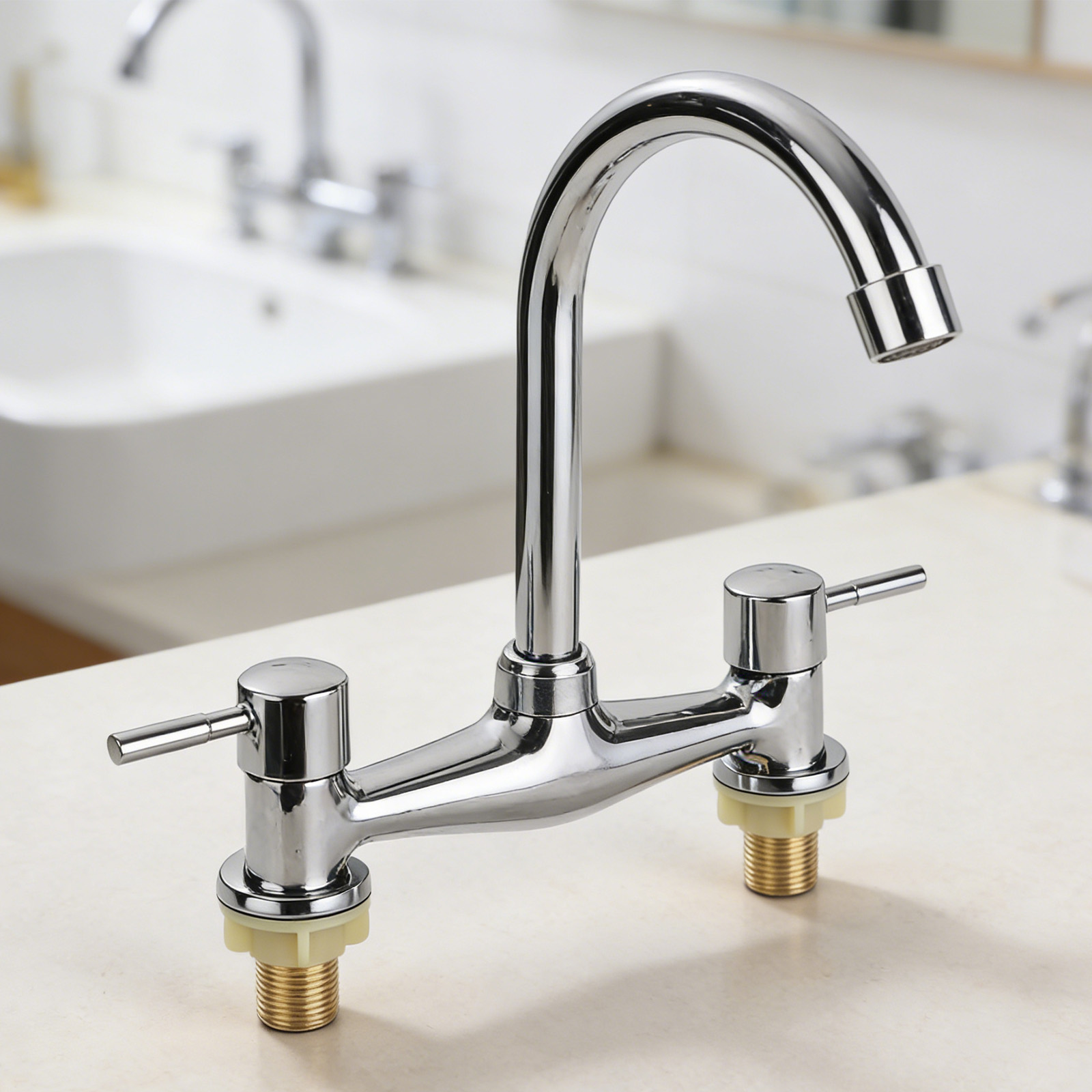 Modern Double Lever Chrome Kit - Commercial Kitchen Taps ulasan dan harga