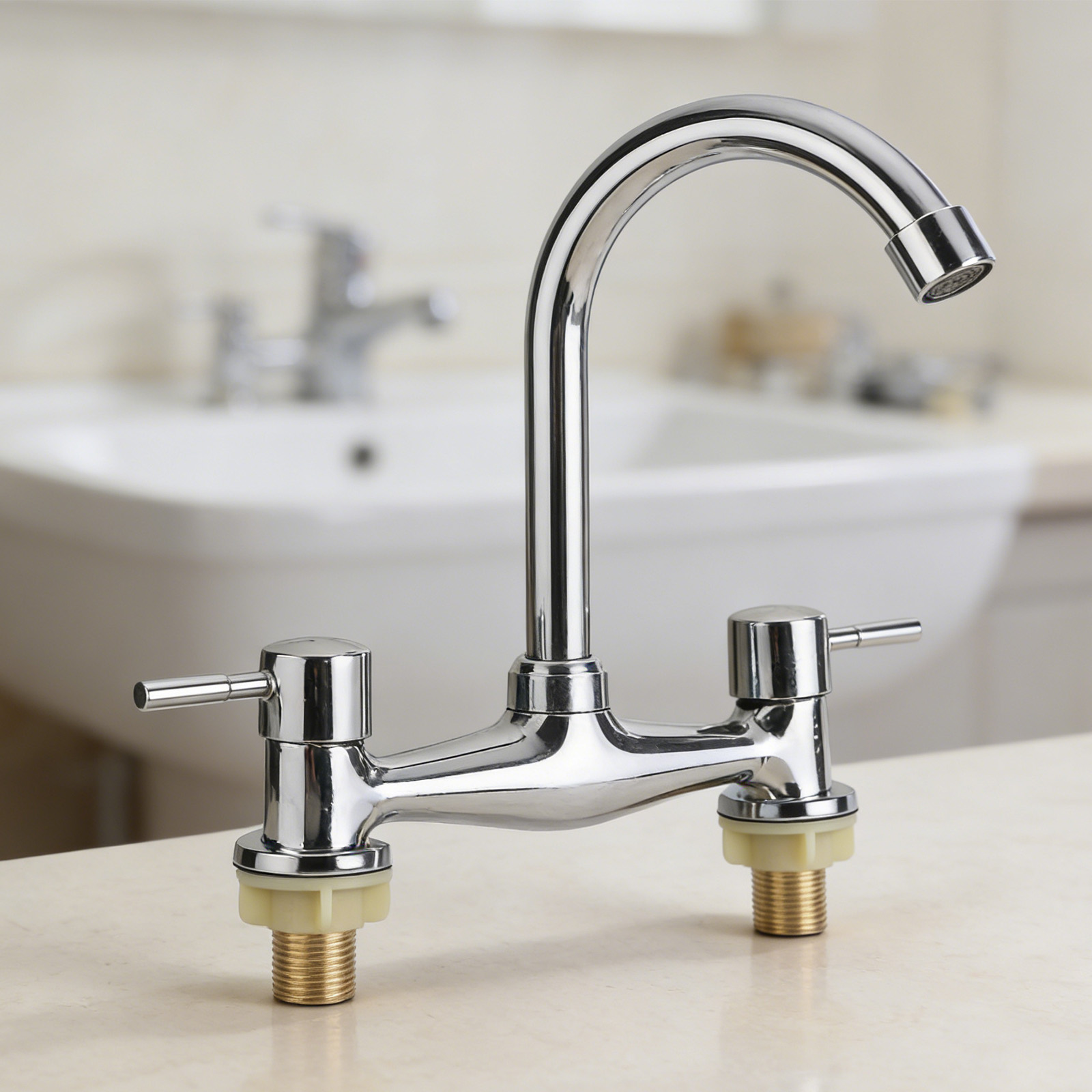 Modern Double Lever Chrome Kit - Commercial Kitchen Taps ulasan dan harga