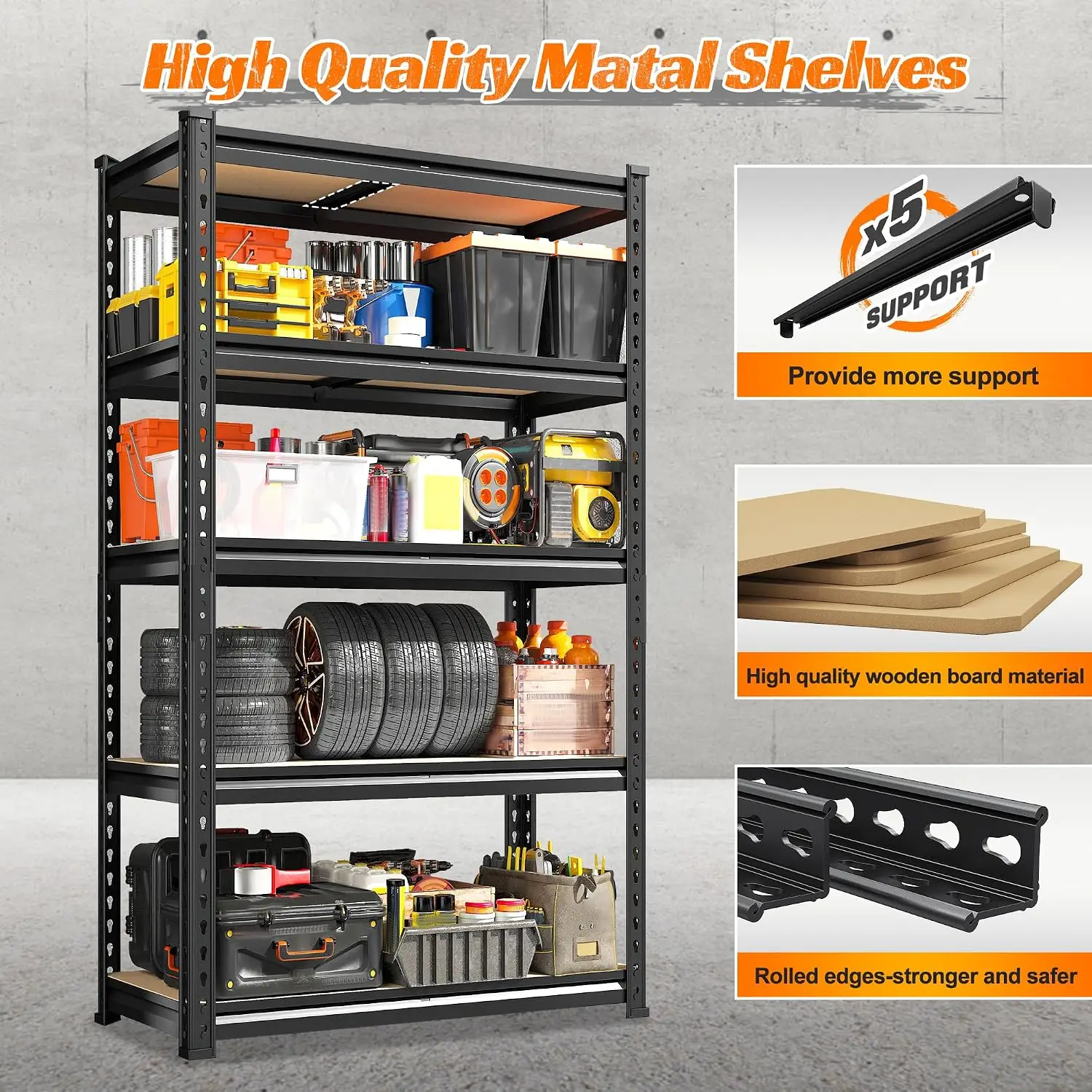 2PCS Storage Shelves,5 Tier Ga - Commercial Kitchen Shelving ulasan dan harga