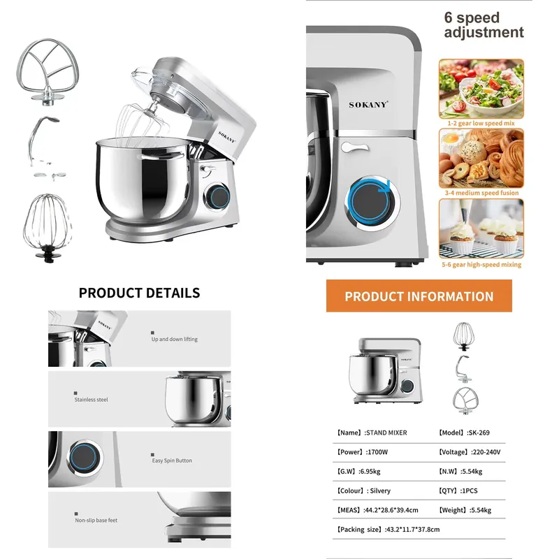 Sokany 269 High Quality Dough  - Dough Mixer Machine ulasan dan harga
