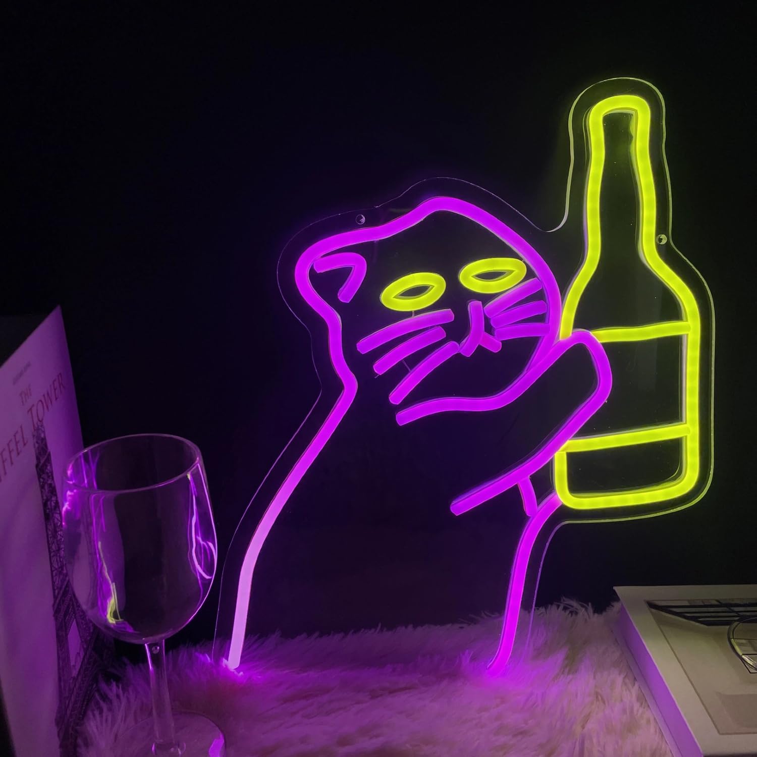 Cat Bottle Neon Sign for Funny - Commercial Kitchen Store ulasan dan harga
