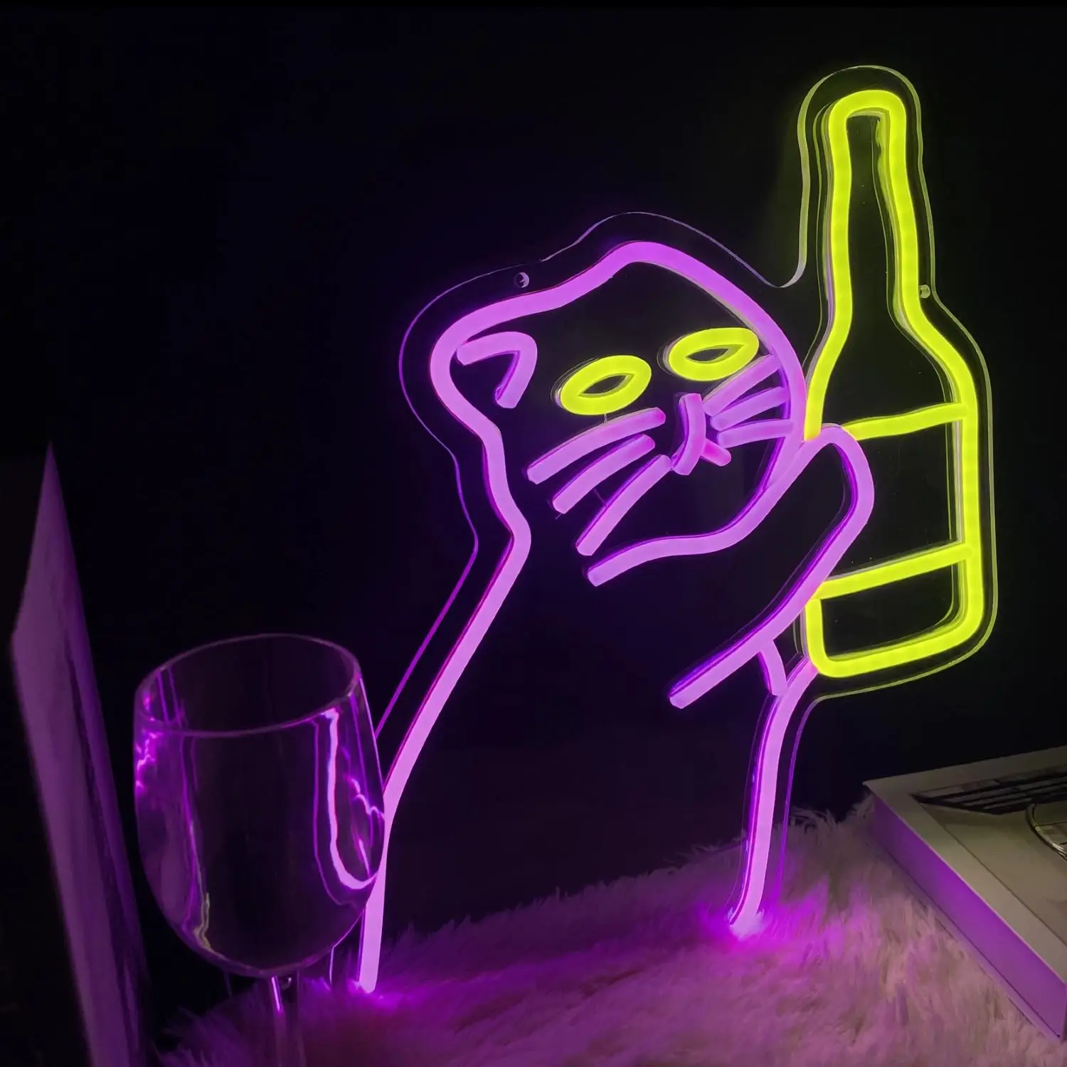 Cat Bottle Neon Sign for Funny - Commercial Kitchen Store ulasan dan harga